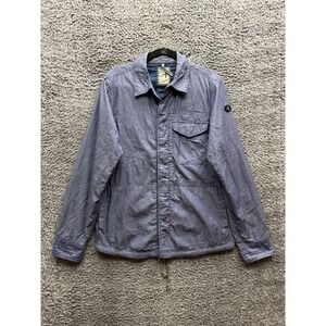 Relwen Cotton Collared‎ Long Sleeve Utility Work Jacket Blue Mens Size M